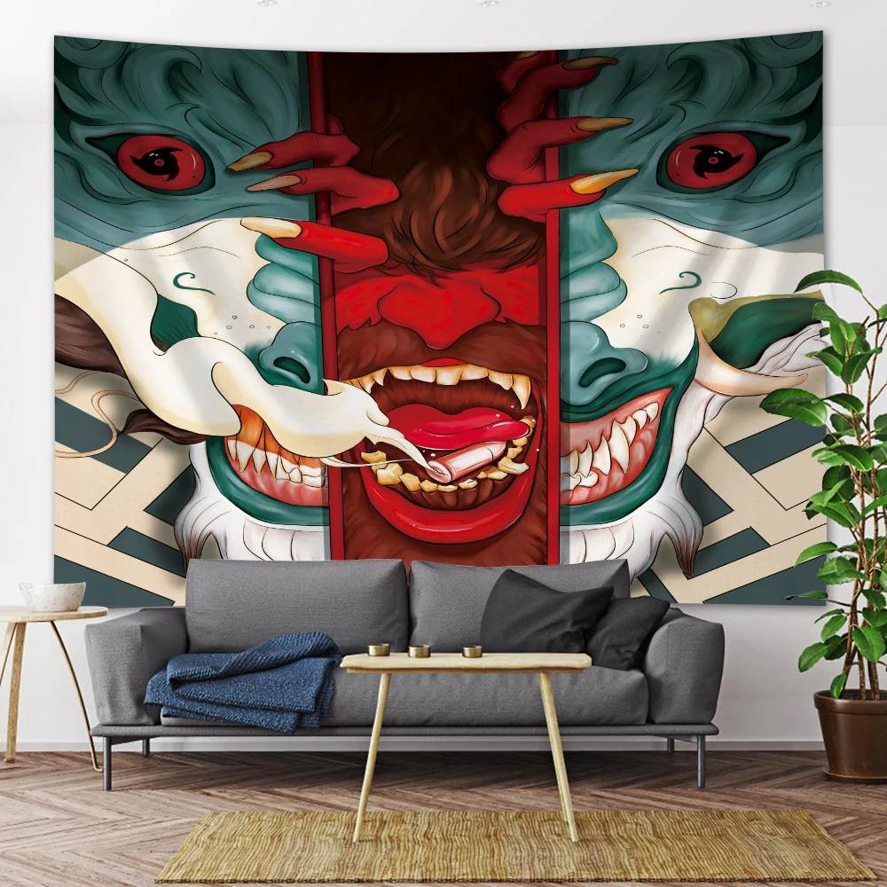 

Devil Large Size Tapestry Psychedelic Scene Mandala Home Decor Art Tapestry Hippie Boho Tarot Pretty Room Wall Decor