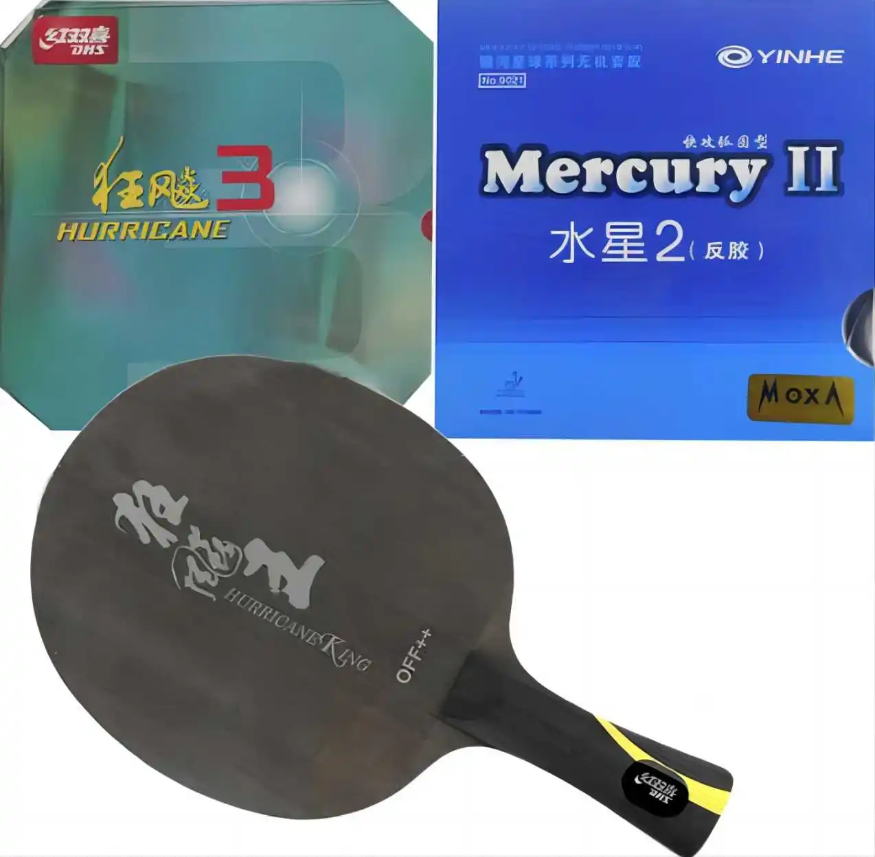 

Pro Combo Racket DHS Hurricane King Table Tennis Blade with DHS NEO Hurricane3 and Yinhe Mercury II Mercury2 pingpong rubber