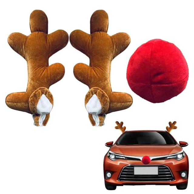 Costume de noël en forme de corne de renne pour voiture, ensemble  d'ornements pour nez de renne rouge, Rudolf, bois de renne, Kit de  décoration pour voiture - AliExpress