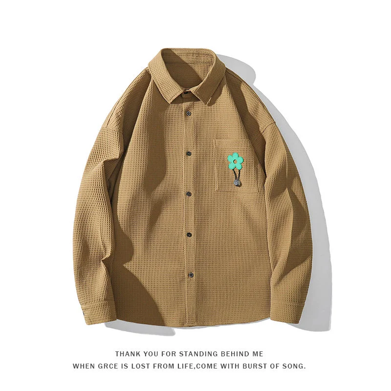 

Extfine Flower Pocket Men Women Baggy Shirts 2023 Korean Men Long Sleeve Shirt Tops Male Basic Blouse Clothing 5XL