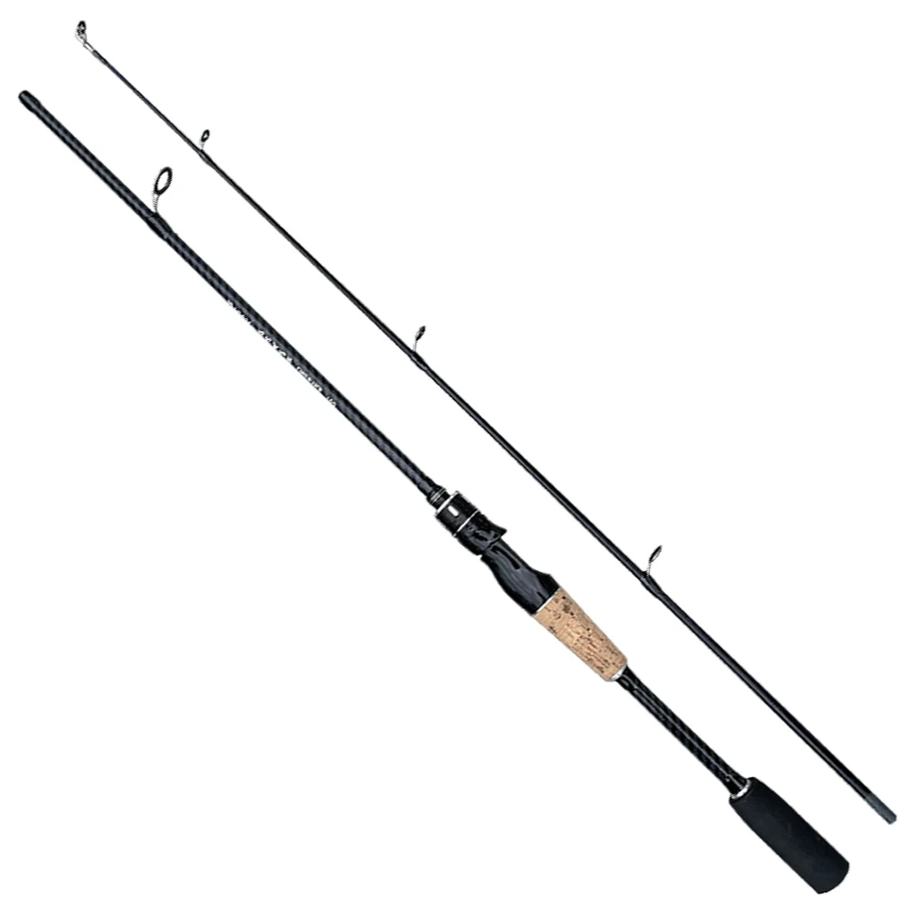 Fishing Rod Carbon Fiber ML 2 Sections Spinning/Casting Lure Pole 1.65m/1.8m Bait Wt. 8-25g with Ceramic Guide Ring Jigging Pole