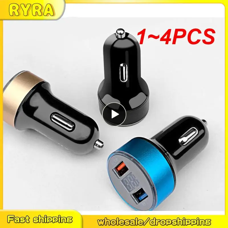 

1-4 шт., автомобильное зарядное устройство с двумя USB-портами