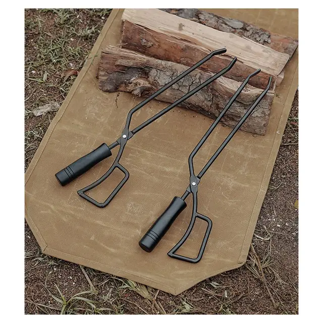 Hordozható Kültéri Kemping Grillezés Elleni Küzdelemellenes Tűzfogók Faszén Bilincs Klip - Image 4