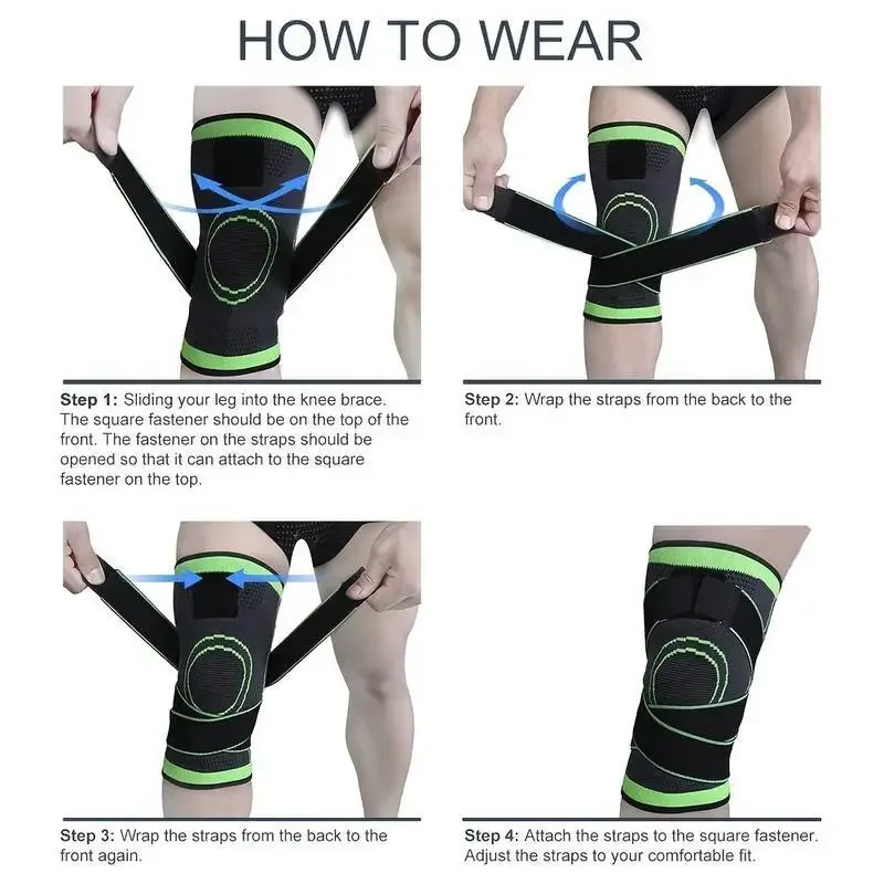 Knee Pad Knee Brace Knee Wraps Band Compression Exercise Fitness Knee Pads Running Mountaineering Basketball Knee Pads Warm Nylon Sports Pads