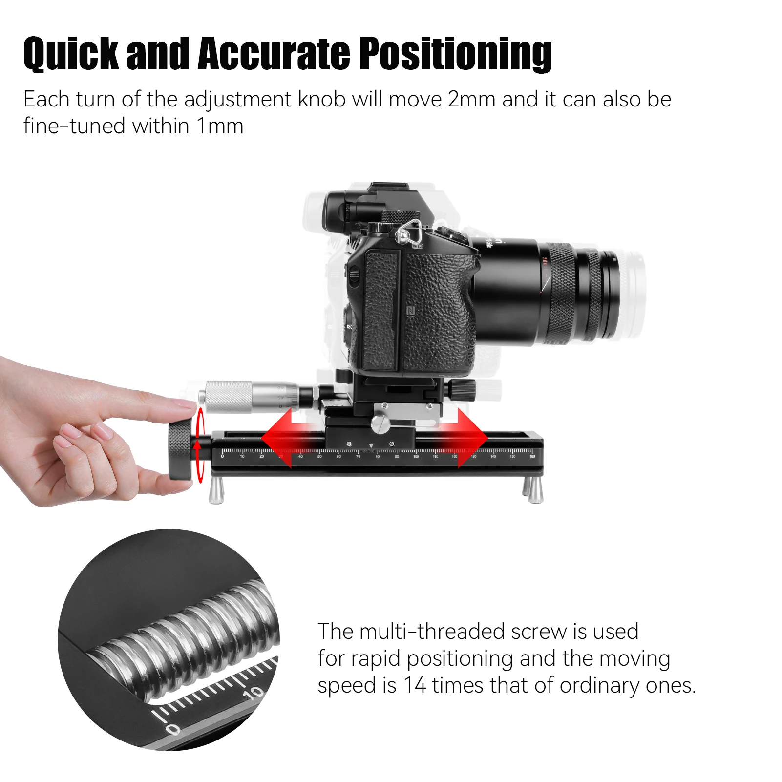 Camera Track Slider AstrHori 170mm Cameras Macro Focusing Rail Slider Track Dolly Quick Release for Macro Photography
