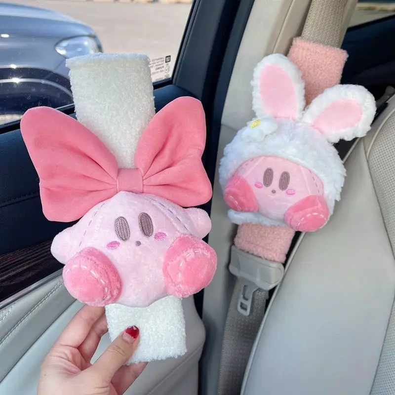 

Kawaii Kirby Seat Belt Covers Cute Plush Car Accessories Universal Auto Seatbelt Shoulder Pad Car Interior Jewelry Car Goodies