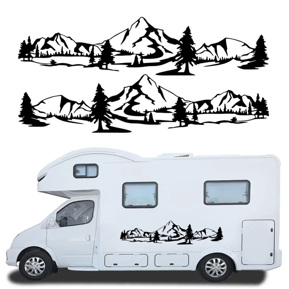 Autocollant camper et lune pour camping car