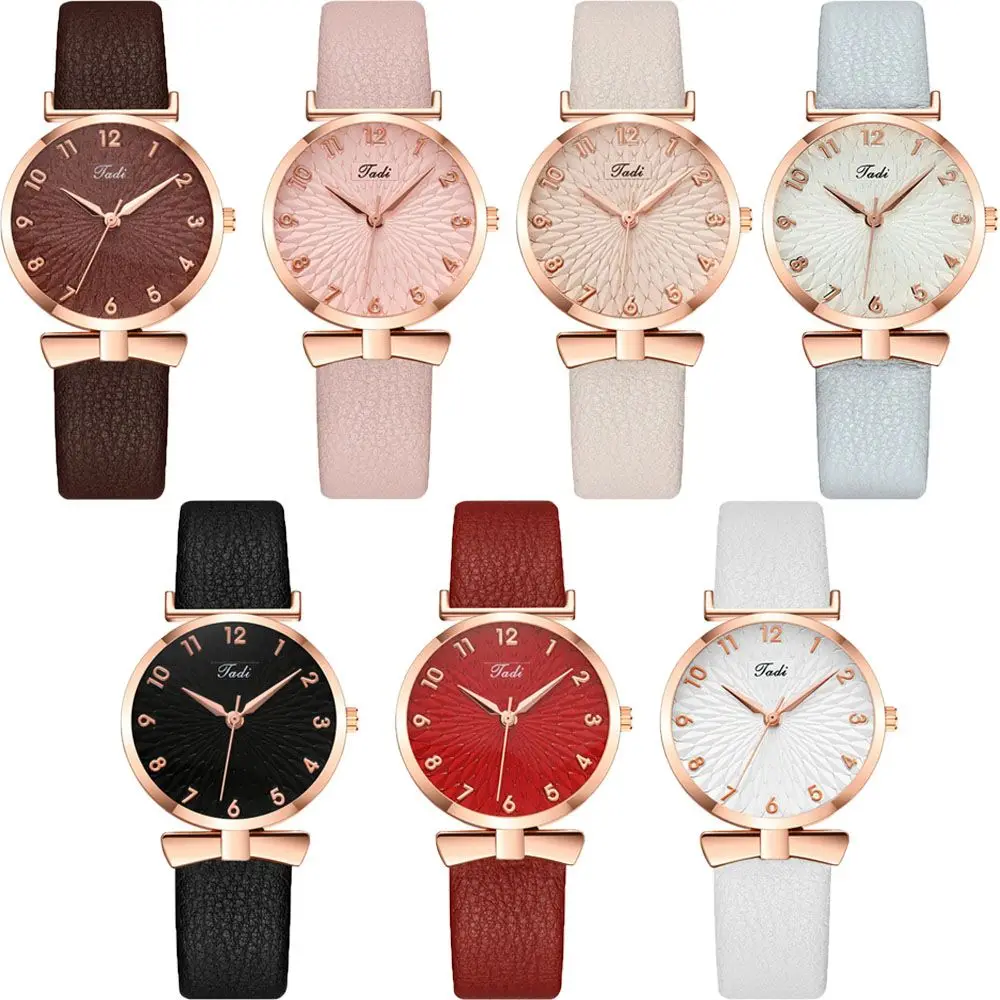

Elegant Classic Petal Pattern Luxury Leather Strap Ladies Quartz Watch Women Wristwatch Bracelet Wrist