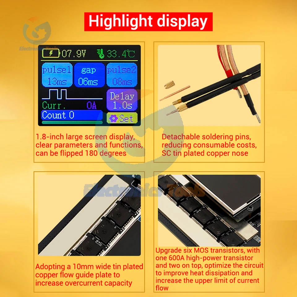 ZK-XW2 Portable Spot Welder Dual Pulse Upgrade 3000A Spot Welding