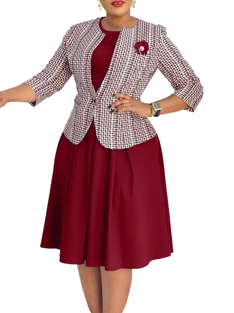 Wmstar Two Piece Set Women Wholesale Winter Fashion Long Sleeved Coat Vest Skirt Print Outfits Fancy Club Vacation 2025 Clothe