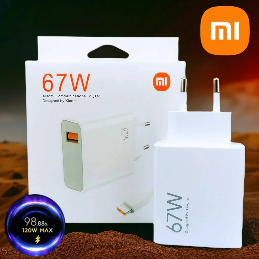 Charger Adapter 67W Turbo Fast Charge EU/US For Redmi Note Pro Mi 13 Lite K60 K60E K50 CIVI 3 2
