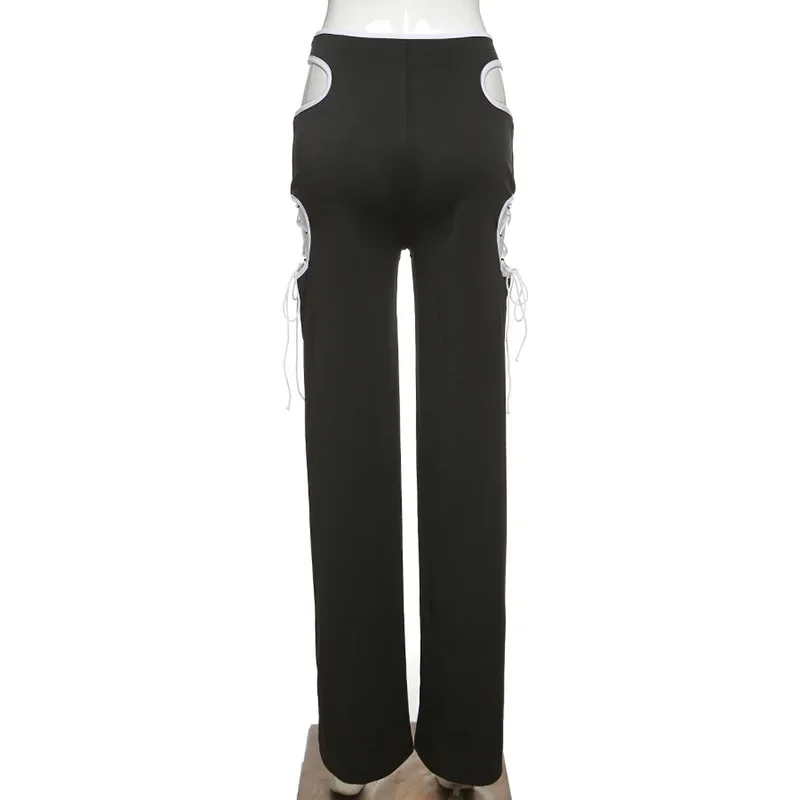 Casual Fashion Straight Pants Korean Style Women Basic Solid Bottom Streetwear High Waist Femme Office Wear Elastic Trousers
