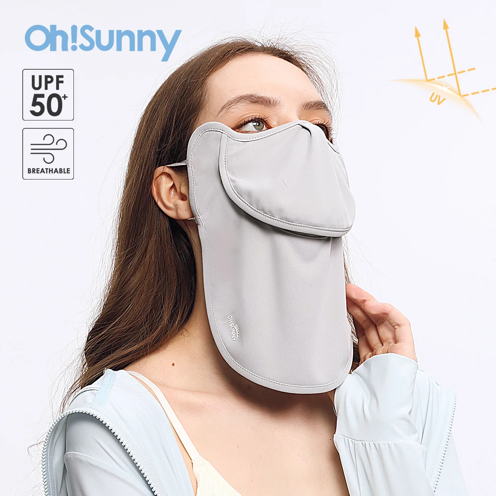 OhSunny Cycling UV Mask 2024 New Women Summer Sun Protective Scarf with Neck UPF2000+ Soft Breathable Washable Face Cover
