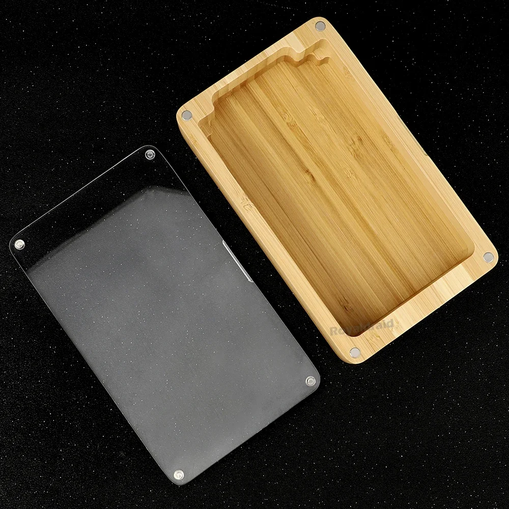 Bamboo Magnetic Wooden Display Box with Acrylic Cover