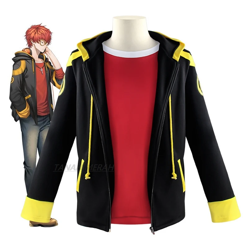 

Mystic Messenger 707 Косплей Аниме игра мм костюм парик с капюшоном пальто форменная футболка Хэллоуин аксессуары для ролевых игр для мужчин и женщин