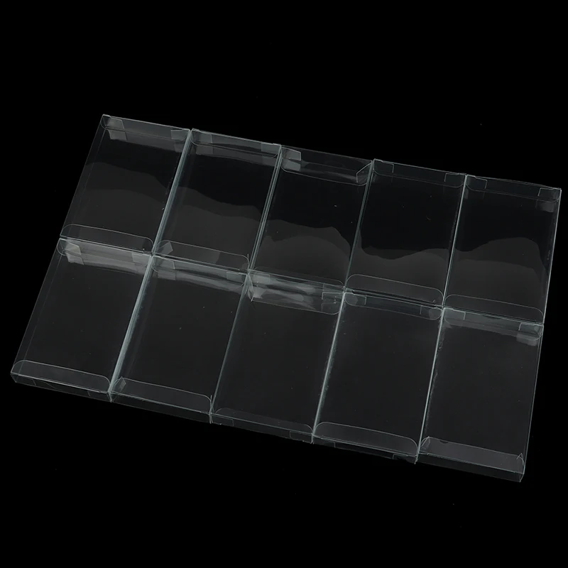 SNES N64 CIB용 투명 PET 플라스틱 상자 보호기 케이스 슬리브 커버 10개