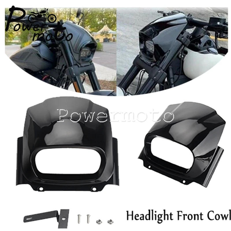 

Фонарь передний черный из АБС-пластика для Harley M8 Softail Fat Bob FXFB S 2018-2022