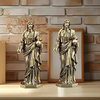 Handmade Brass God Statue Creative Cross Border Craft Vintage Style Desktop Decor Artwork Small Copper Figurine Home Ornament 1