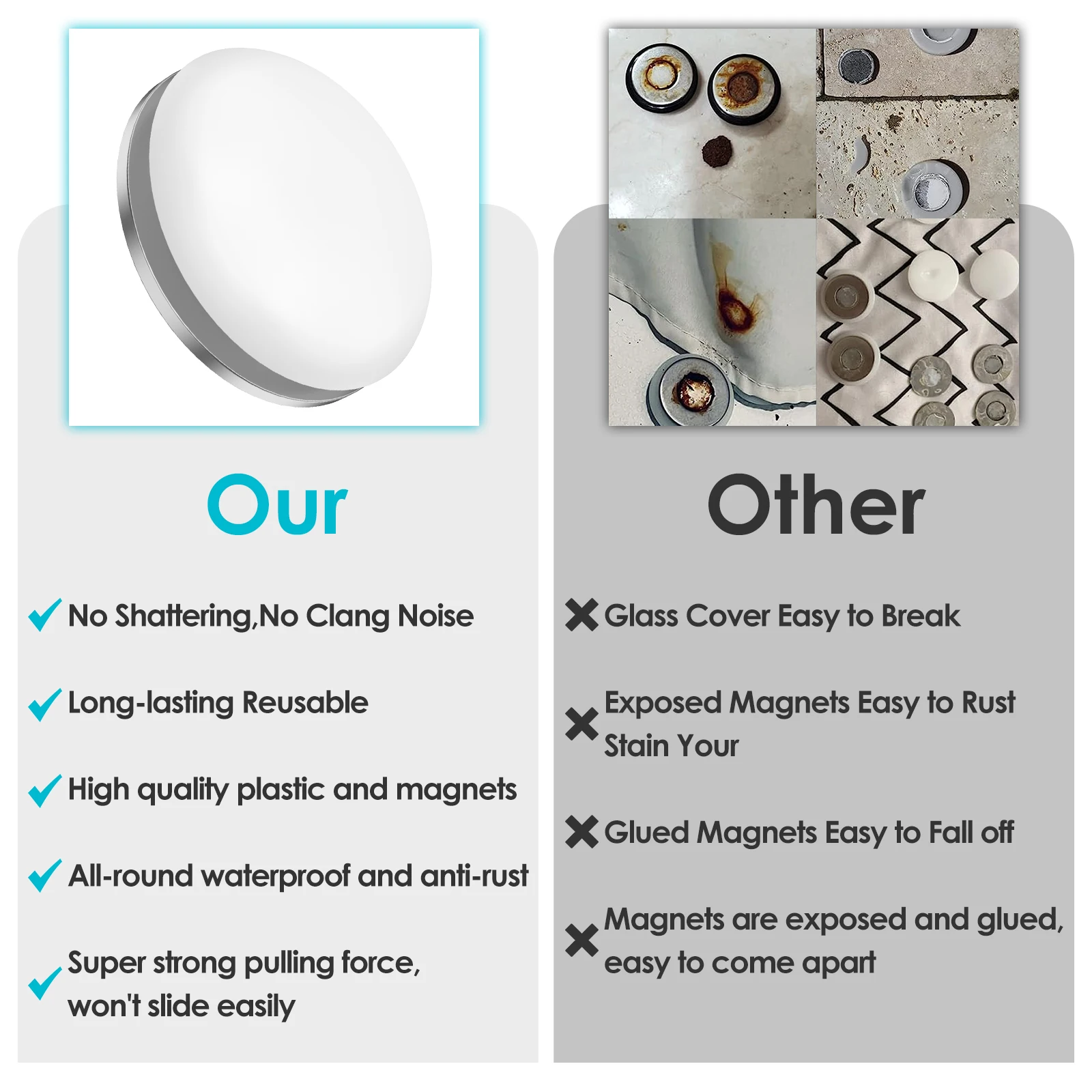 New 16Pcs Magnetic Shower Curtain Weights Waterproof Shower Curtain Magnets Reusable Magnetic Liner Weights Heavy-Duty