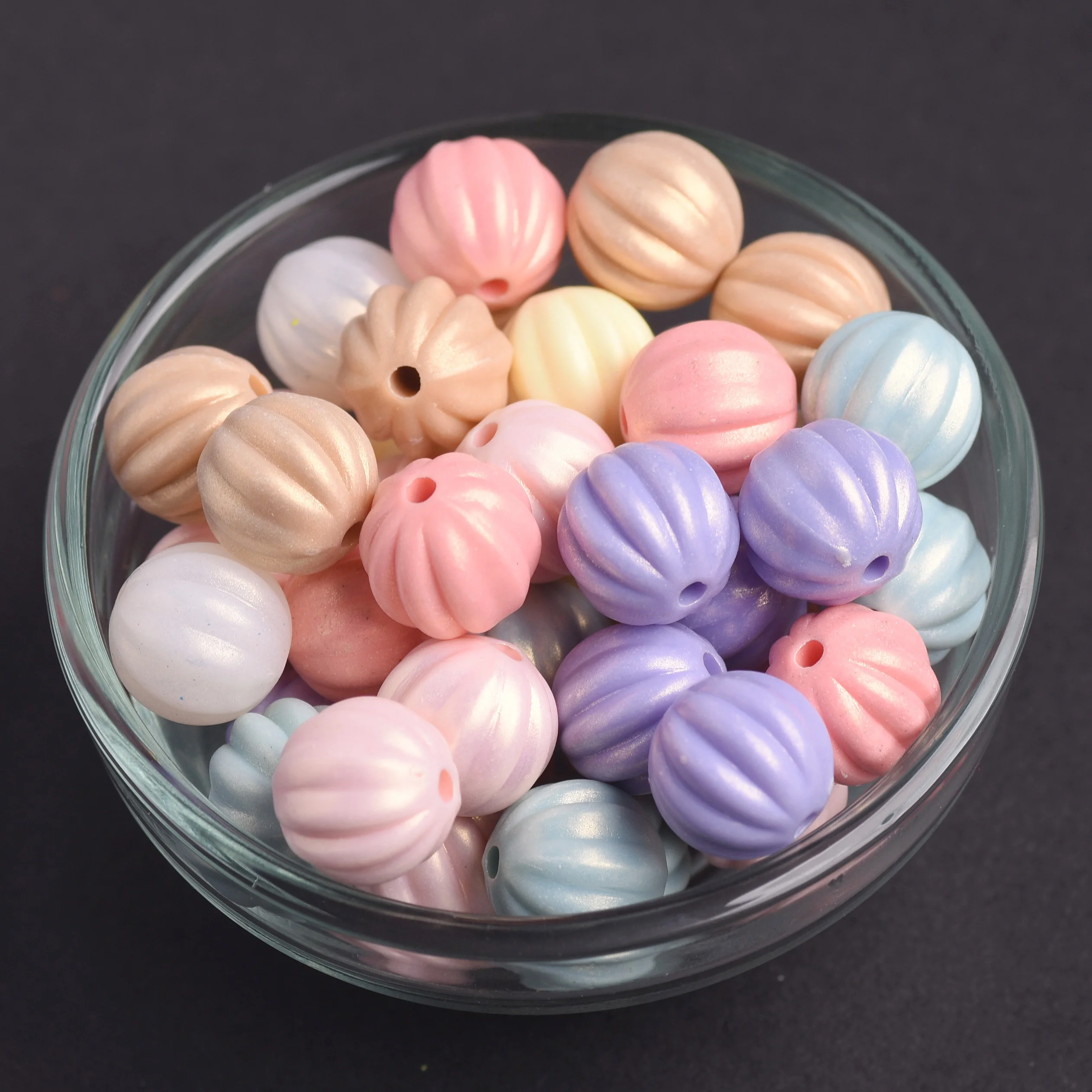 45pcs Random Mixed Matte Round Pumpkin 11mm Loose Beads For Jewelry Making DIY Bracelet Findings