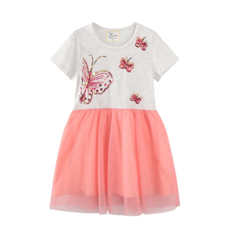 Jumping Meters Unicorn Stars Cartoon Dress Princess Short Sleeves Summer Clothing Princess Dress girls dress,princess costume,kids clothes