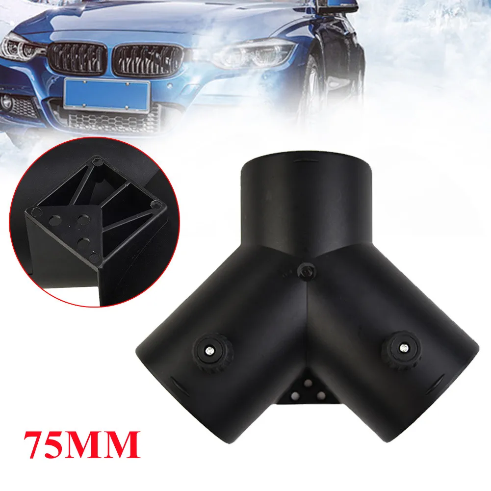 

75mm Y Branch Outlet Connector Car Auto Heater Pipe Duct Warm Air Outlet Vent Hose Clips W/ Regulator Flap Valve For Heater