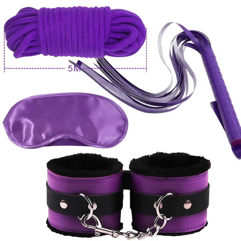 Set bondage per coppie con manette in pelle e benda occhi_voghion.com
