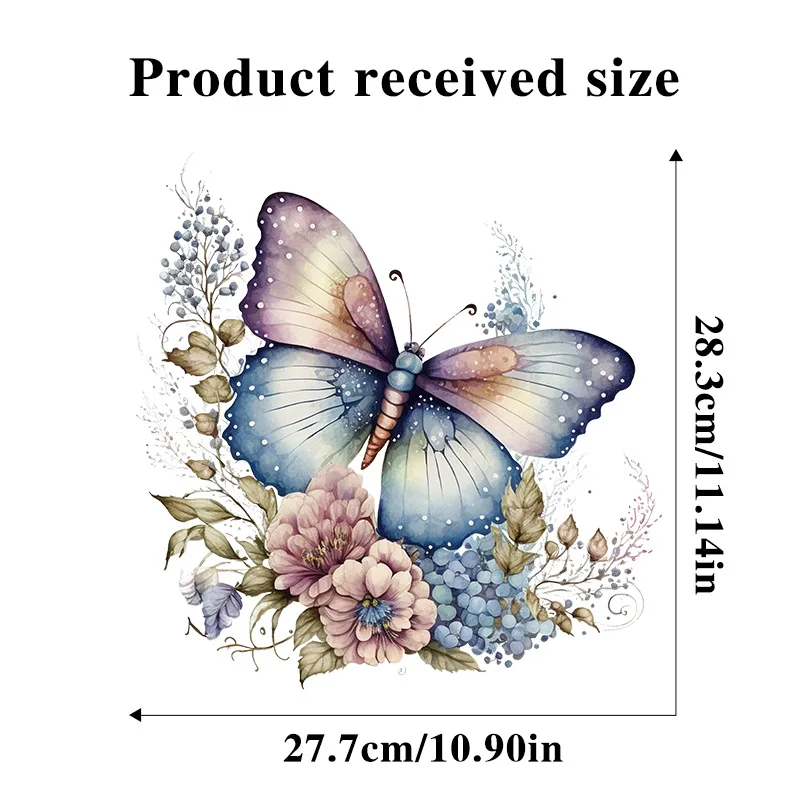 Floral Butterfly Wall Stickers Removable Self-Adhesive Decor for Girls Room Nursery Bathroom Flower Garden Mural Decals