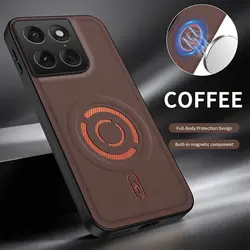 Magnetic Frosted Leather Phone Case with Skin - Friendly Design for Motorola Edge 70 Max (Brown)