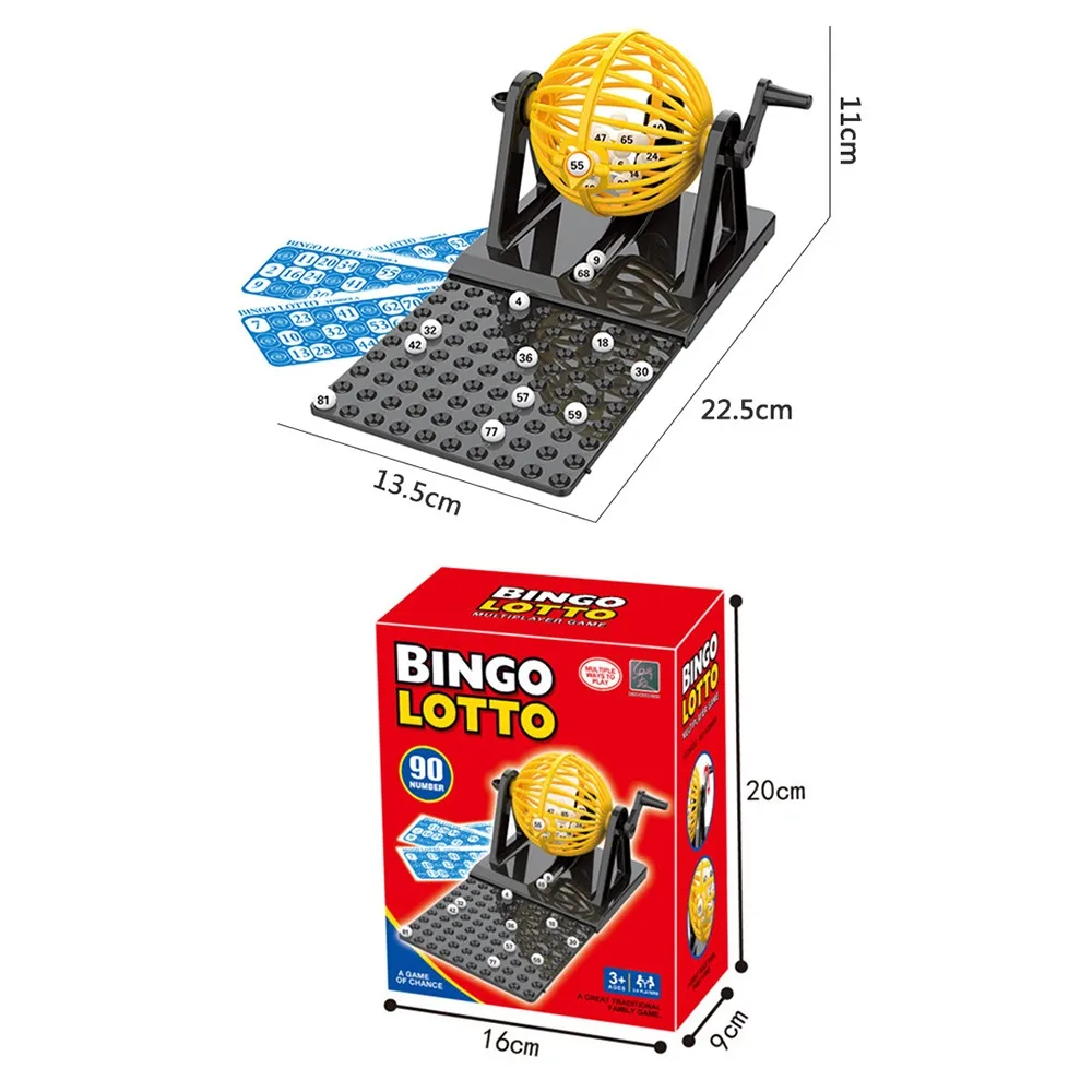High Quality ABS Bingo Lotto Game Set Interactive Revolving Machine Bingo Cage Game Rotary Cage Balls Home Entertainment