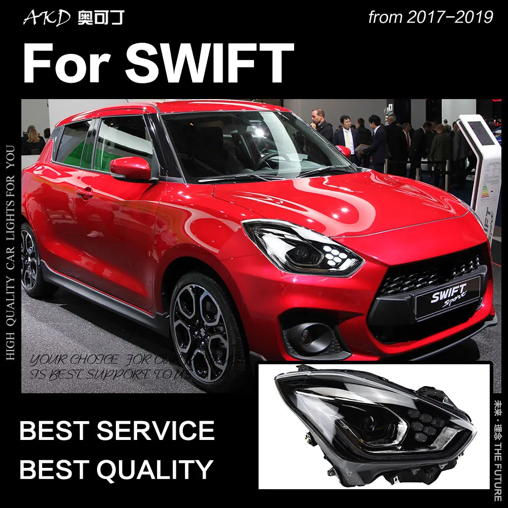 

Car Styling Head Lamp for Suzuki Swift Headlights 2017-2019 Swift LED Headlight DRL Signal LED High Low Beam Auto Accessories