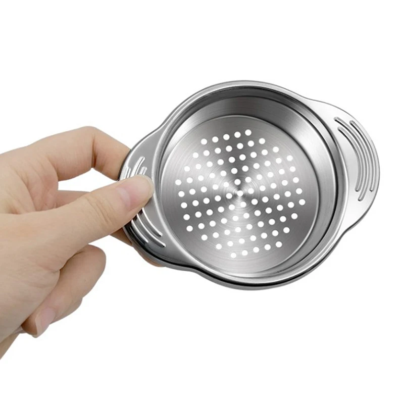 

Stainless Steel Food Can Strainer Sieve Tuna Press Lid Oil Remover Drainer Can Water Filter Colander Kichen Tool