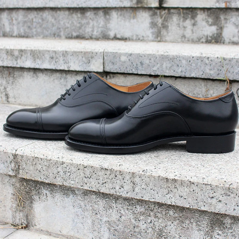 Handmade craft leather sole spring, summer, autumn and winter men's leather shoes Oxford shoes cowhide fashion handmade ba