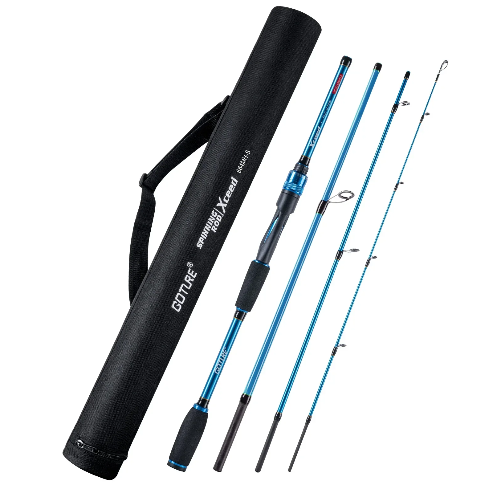 Goture Xceed 4 Setions Travel Fishing Rod With Fuji Guide Ring