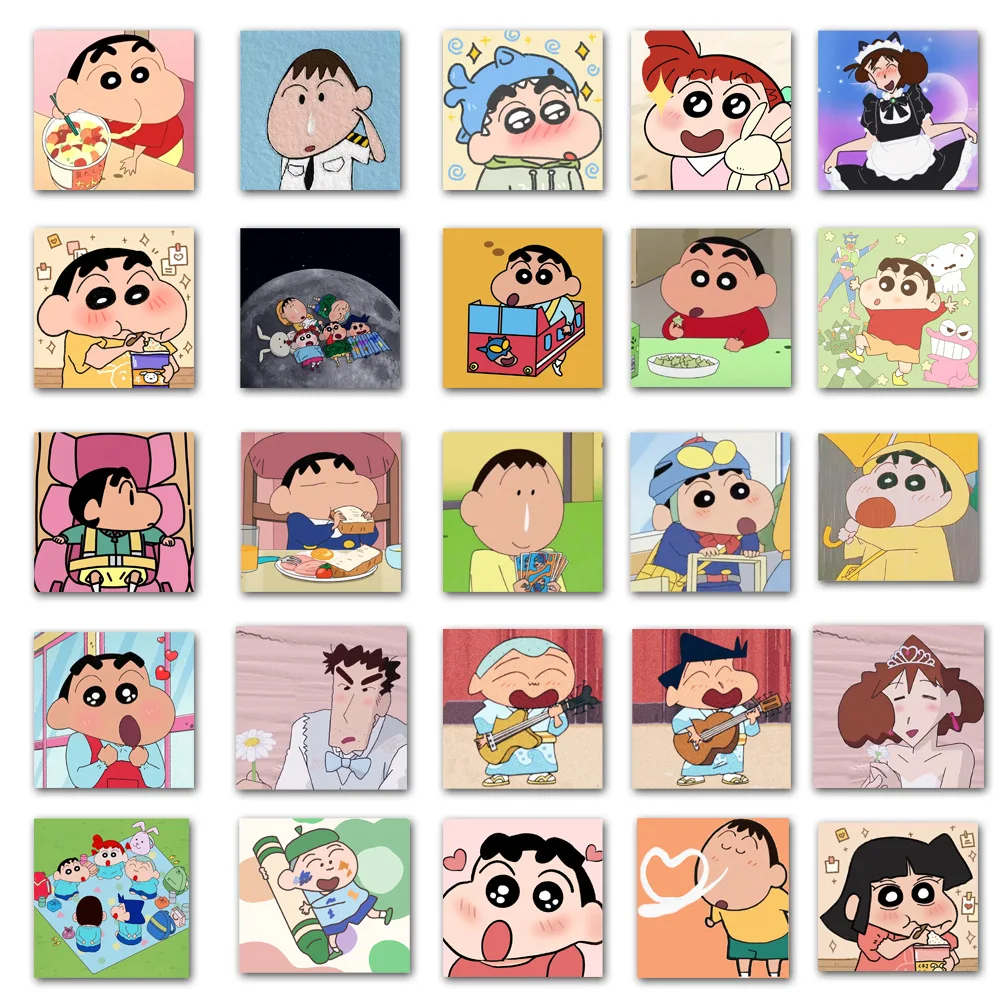 50 Crayon Shin Chan Series Anime Cartoon Decoration Hand Account Diary Notebook Refrigerator Mobile Phone Computer Stickers