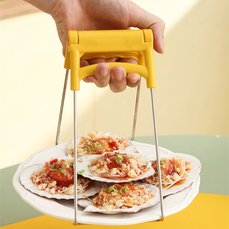 

Anti-scalding Stainless Steel Hot Bowl Clamp Plastic Handle Multipurpose Dish Clip Gripper Plate Lifter Kitchen Accessories