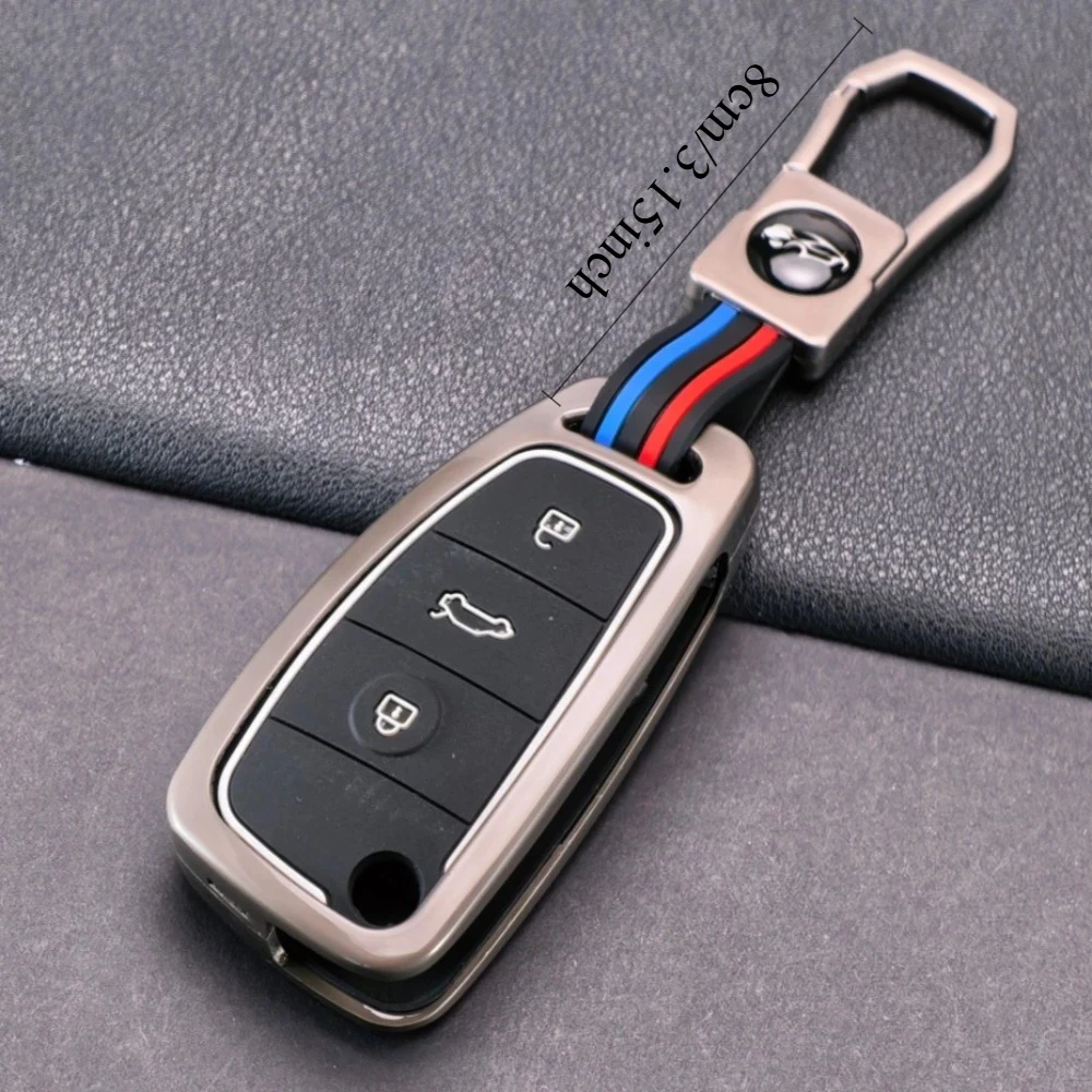 Fashion Metal & Silicone Key Case Cover - Premium Auto Remote Key Holder Jacket