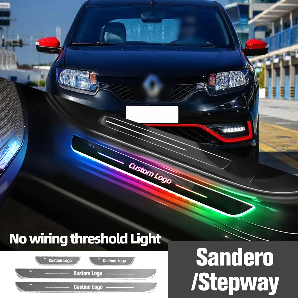 

Для Renault Sandero Stepway 2007-2019, 2016, 2018, автомобильная фотография, индивидуальный логотип, фотография, порог, аксессуары