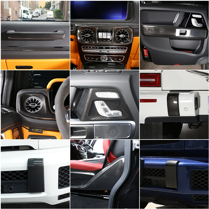 For Mercedes-Benz G-Class W464 2019-2022 ABS Carbon Fiber Interior Kit Dashboard Console Gear Shift Panel Cover Trim Stickers