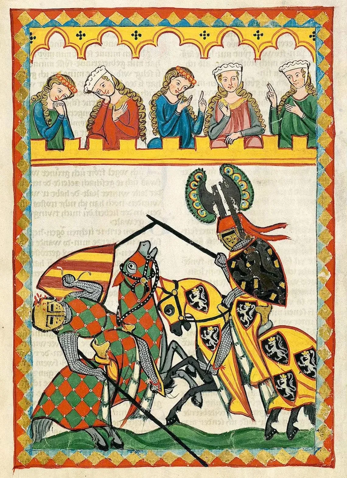 Vintage Medieval Lovers on Horse Canvas Art Print - Retro European Wall Décor