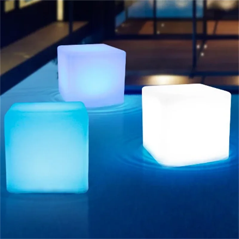 20INCH LED Cube Light Luminous Furniture Remote Control 16-Color Cubic Stool Lamp for Outdoor Indoor Night Party Decor
