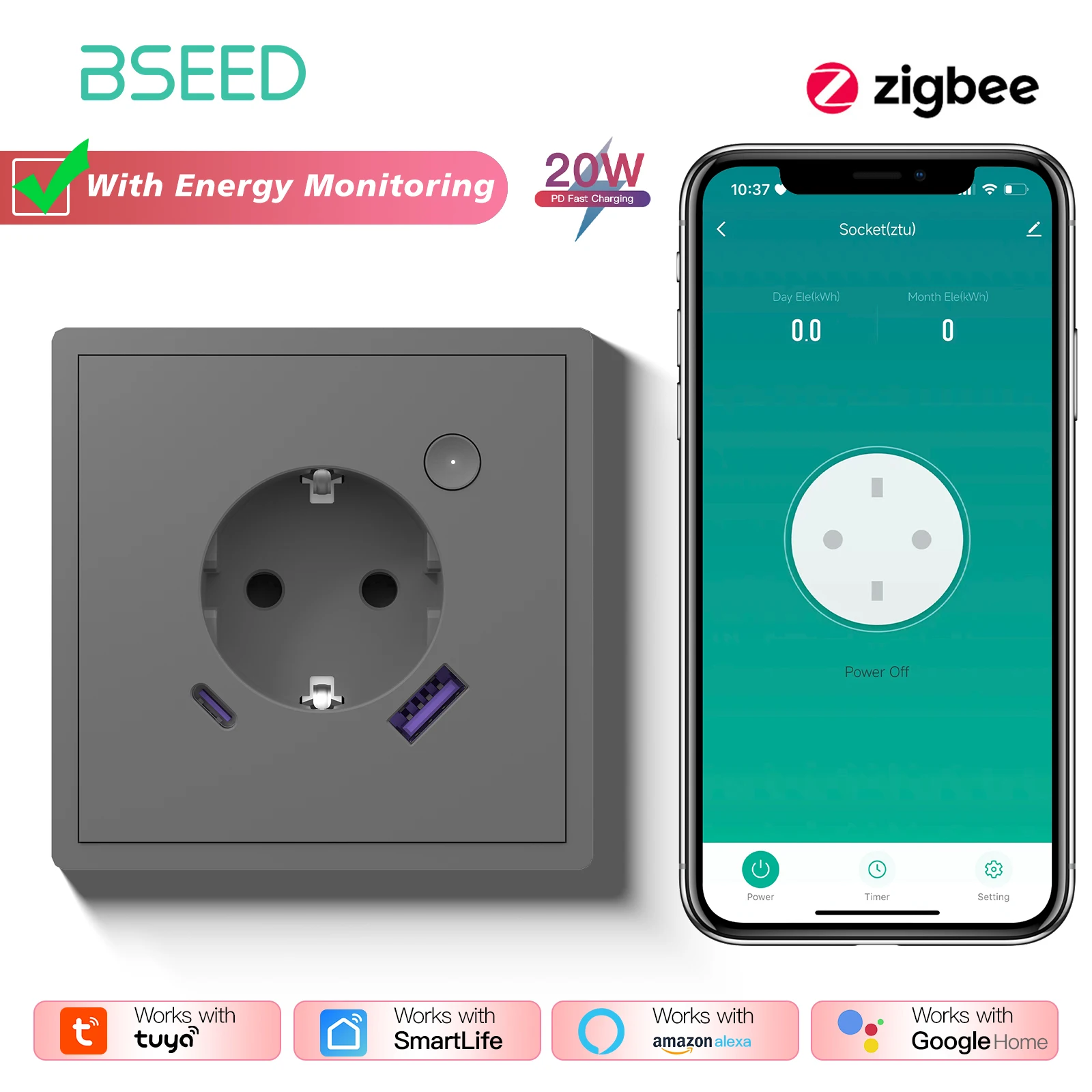 Zigbee 20W AC Socket