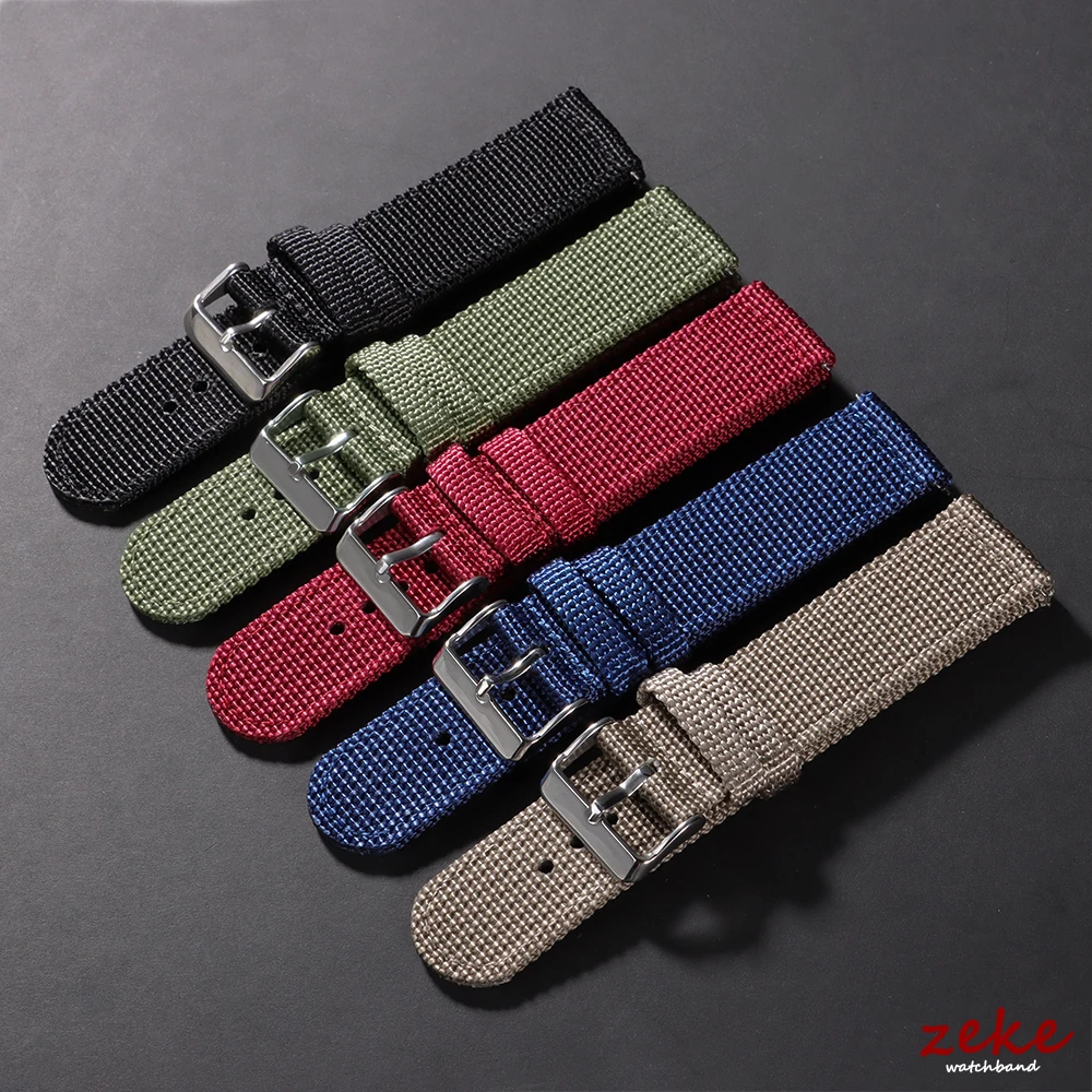 Nylon Sailcloth Watch Strap Two-Sided Woven Nylon 18mm 20mm