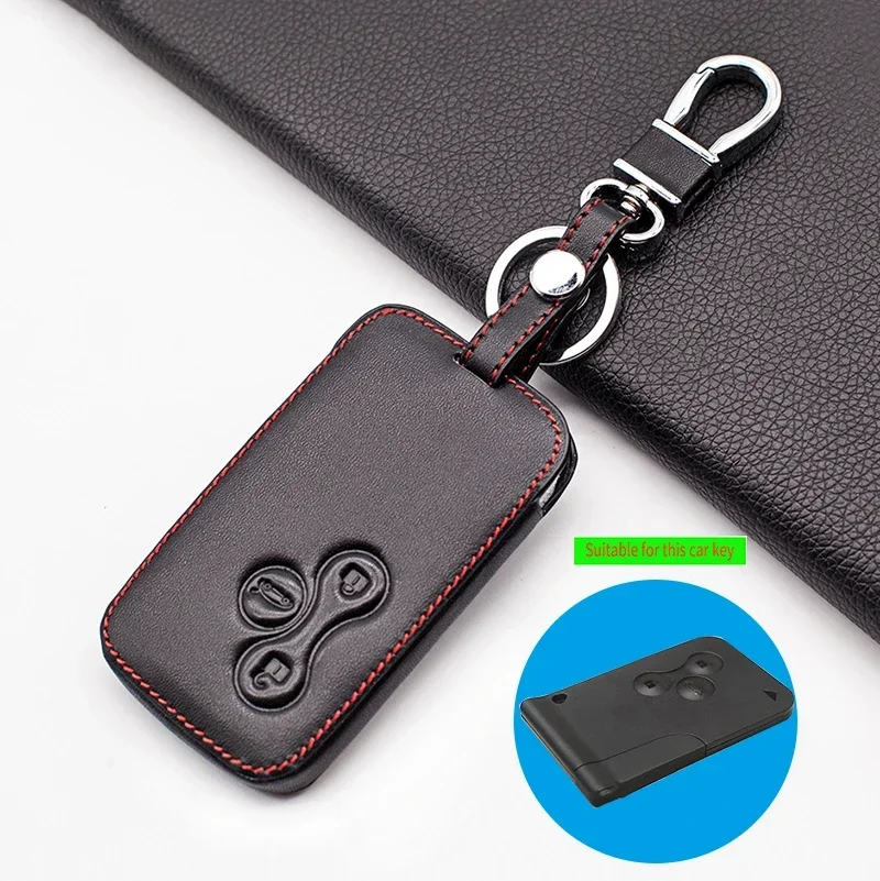 Premium Leather Key Cover Case - 3-Button Smart Card Protector & Accessory