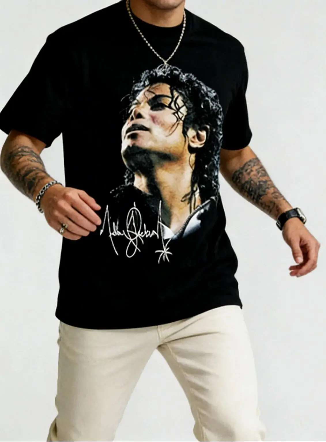 Michael Jackson MJ the King of Rock Retro Short Sleeve Men Women Summer Tshirt Kid Adults Children Parent Child Cotton T Shirt