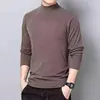 Thi Double-Sided German Velvet Long Sve T-irt Men's Autumn Winter New Sle Floing f High Collar Base irt Warmth