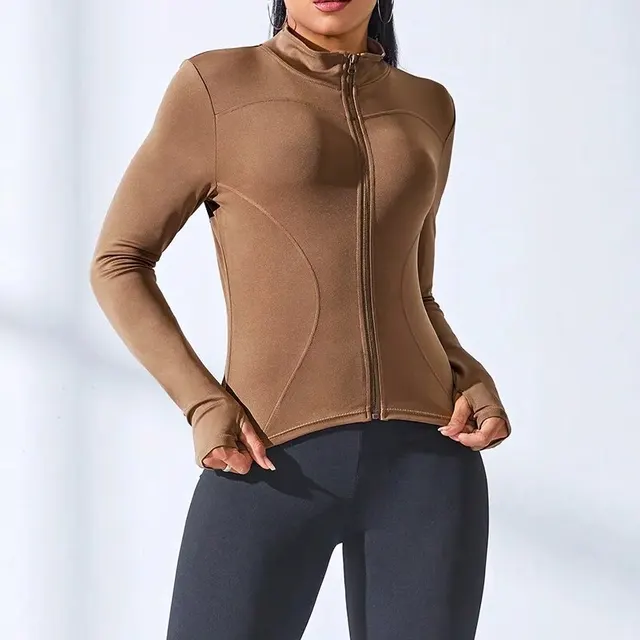 711-baedd6.png Manteau de Yoga, veste de sport courte pour femmes, vêtements de Fitness, amincissant, sculptant le corps, fermeture éclair, nouvelle collection 2024
