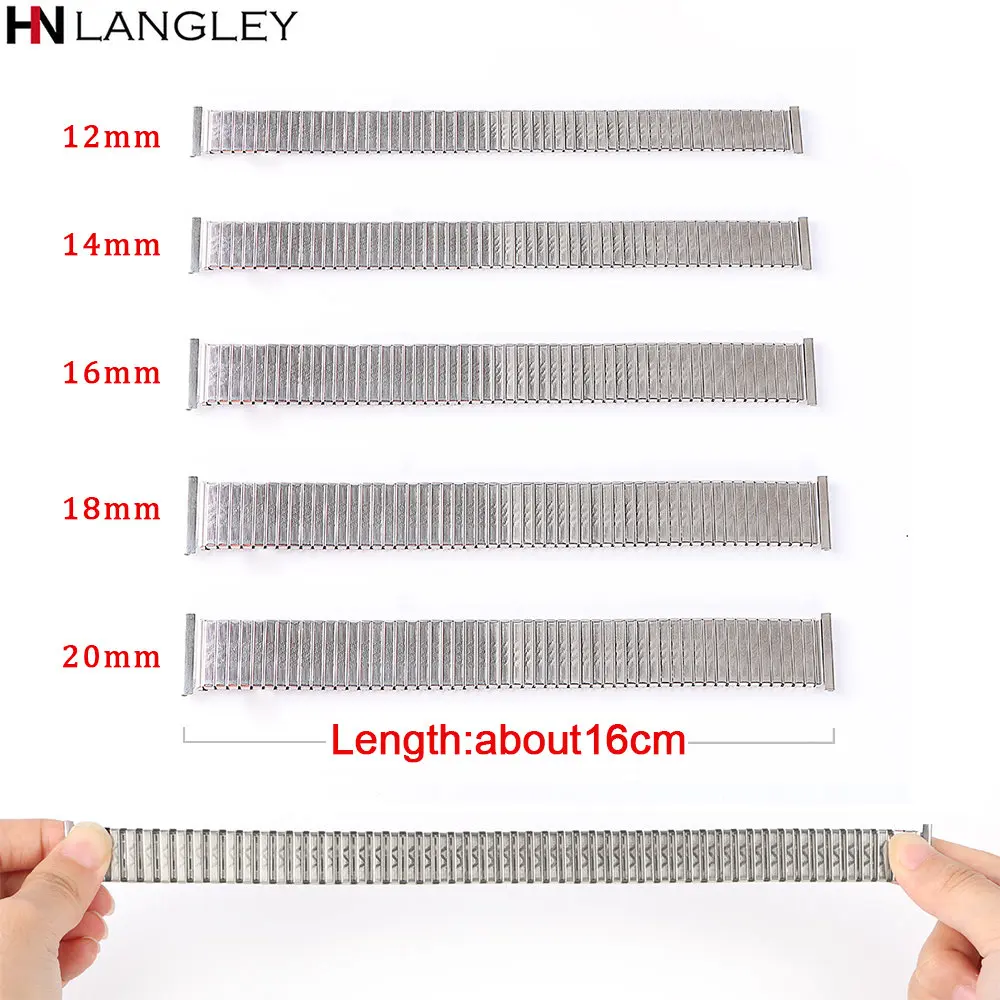 Stainless Steel Expandable Watch Strap Bracelet - Elastic Wristband Accessory