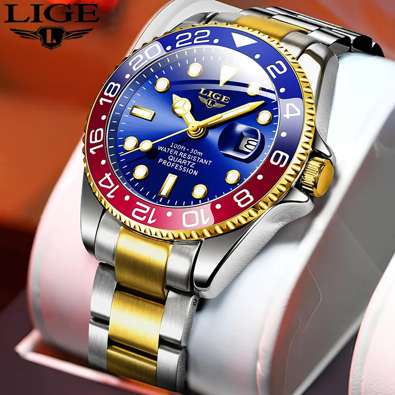 Men's Luxury Luminous Stainless Steel Waterproof Quartz Wristwatch