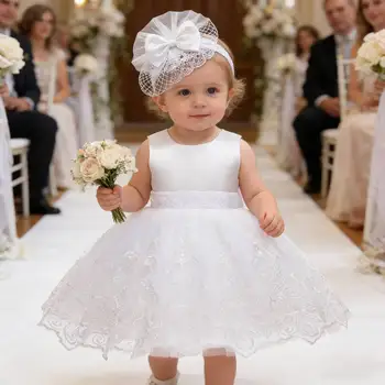 White Baby Baptism Dress 1